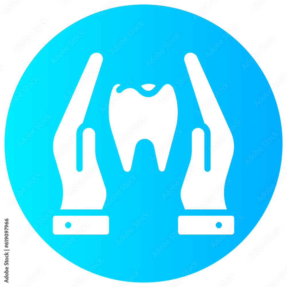 tooth care round gradient vector icon tooth care round gradient vector icon