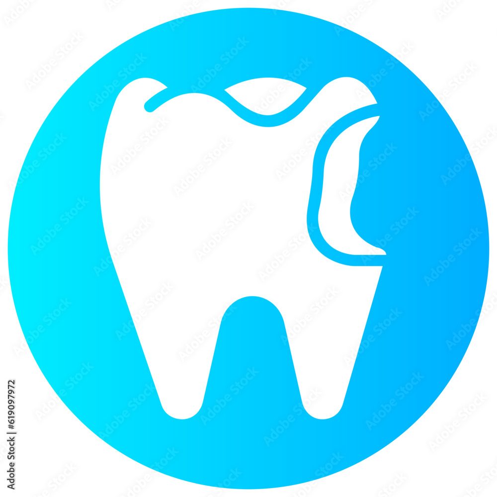 cavity tooth round gradient vector icon cavity tooth round gradient vector icon