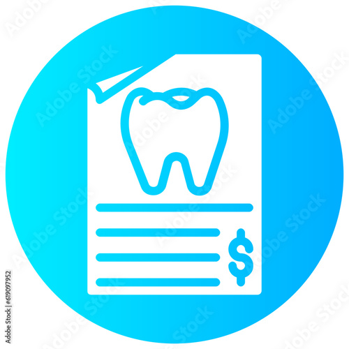 dental invoice round gradient vector icon
