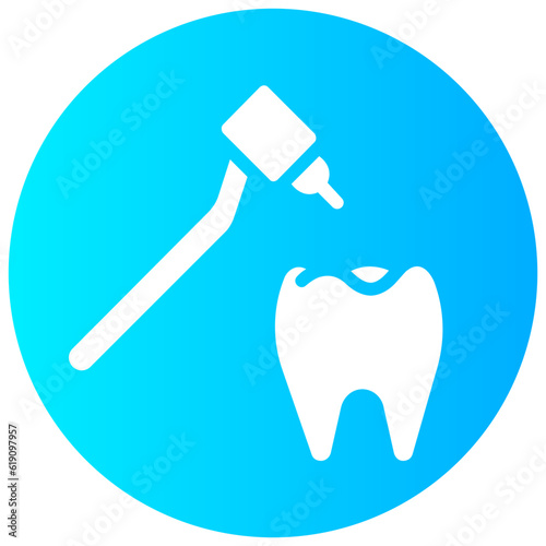 dental drill round gradient vector icon