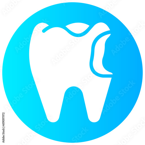 cavity tooth round gradient vector icon