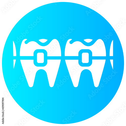 orthodontic round gradient vector icon