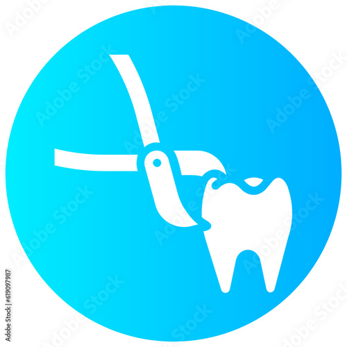 tooth extract round gradient vector icon