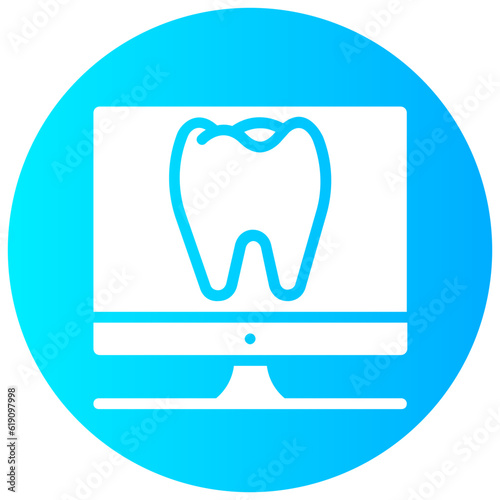 online dental round gradient vector icon