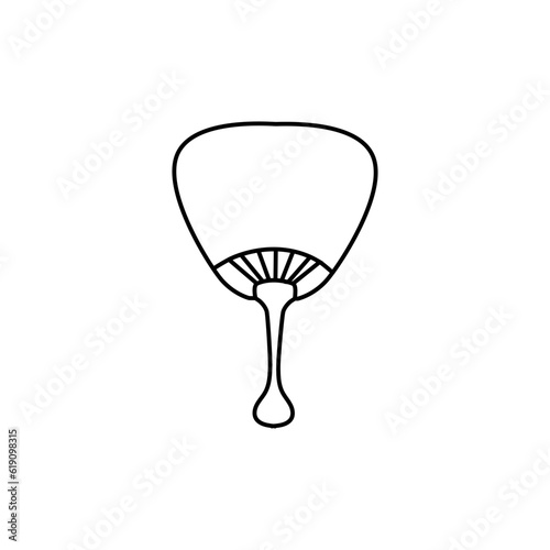 Hand fan icon vector. Fan illustration sign. Hot symbol or logo.