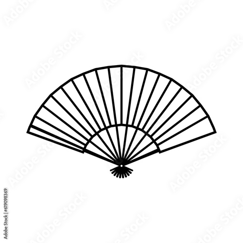 Hand fan icon vector. Fan illustration sign. Hot symbol or logo.