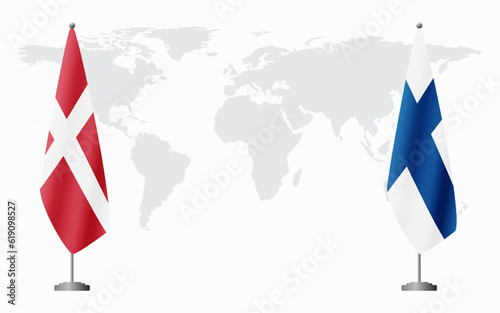 Denmark and Finland flags for official meeting