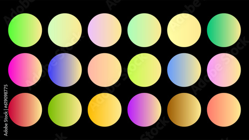 Colorful Parmesan Color Shade Linear Gradient Palette Swatches Web Kit Circles Template Set