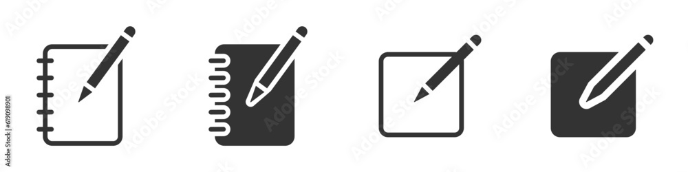 Notepad edit document with pencil icon. Vector illustration. Notepad edit document with pencil icon. Vector illustration.