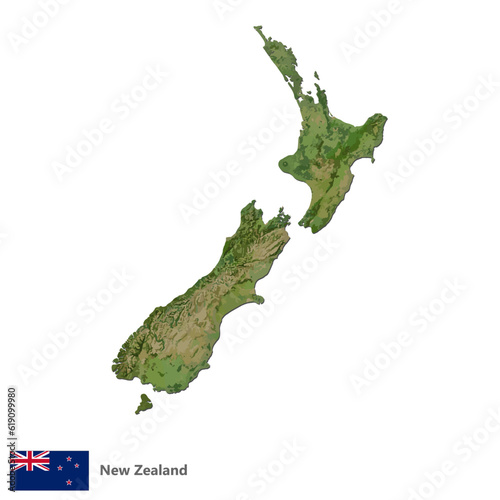 New Zealand Topography Country  Map Vector