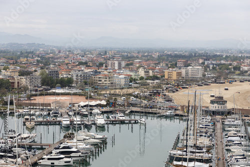 View of Rimini seaside in Italy, Europe.