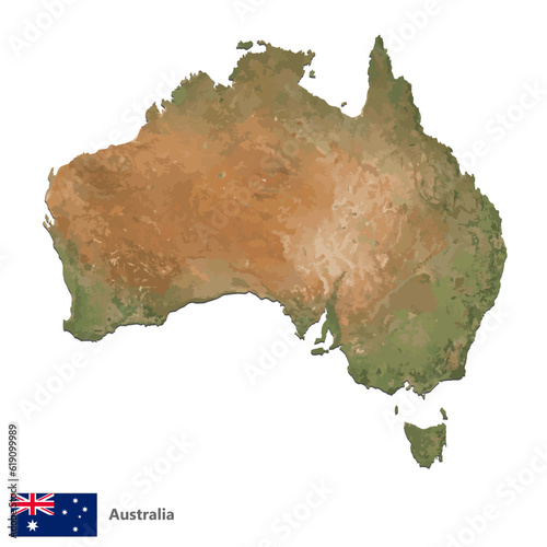 Australia Topography Country  Map Vector