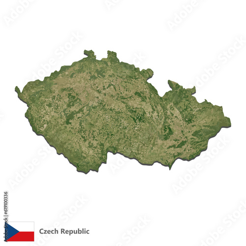 Czech Republic Topography Country  Map Vector