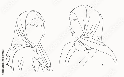 Abstract woman silhouettes set Fashion female portrait in pastel colors. Contemporary art poster. Graphic for social media post