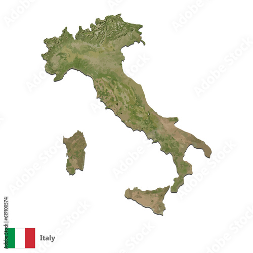 Italy Topography Country Map Vector