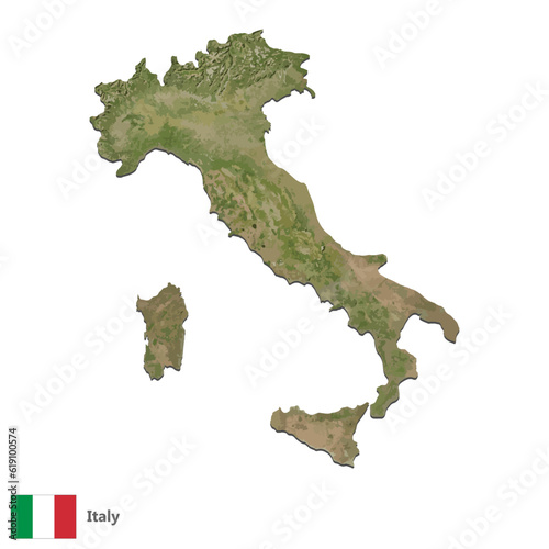 Italy Topography Country  Map Vector