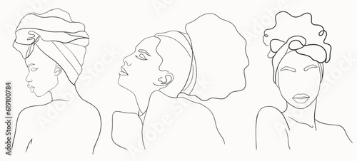 Abstract woman silhouettes set Fashion female portrait in pastel colors. Contemporary art poster. Graphic for social media post