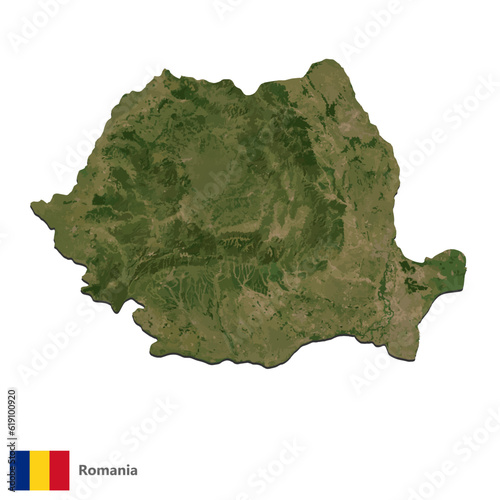Romania Topography Country  Map Vector