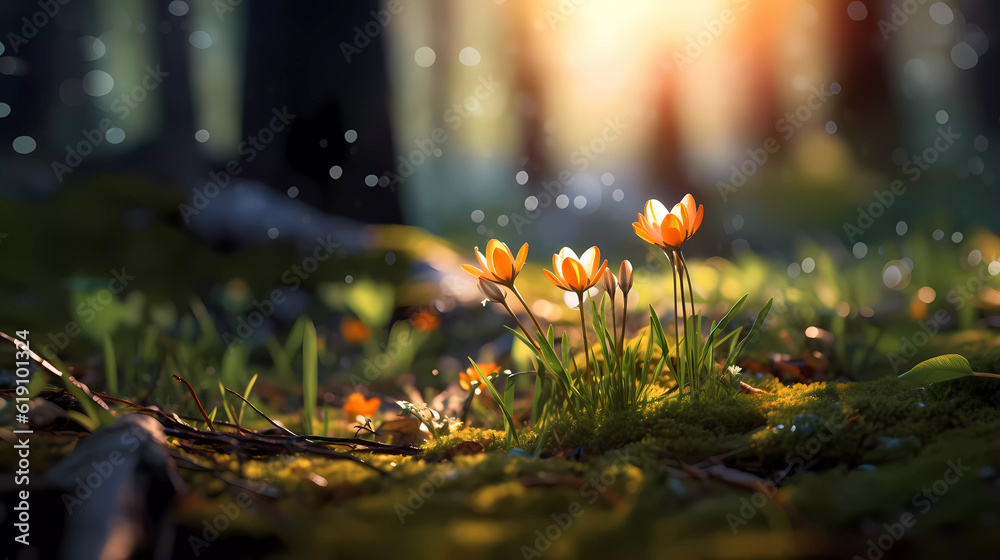 Bright forest flowers with a beautiful blurred background. Bright forest flowers with a beautiful blurred background.