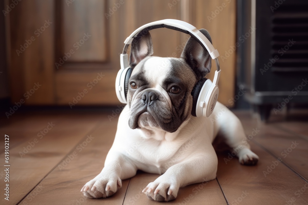 Harmonious Hound: A Dog in Headphones Finds Joy in the Melodies of Music