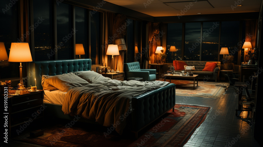 Hotel room. Generative Ai Hotel room. Generative Ai