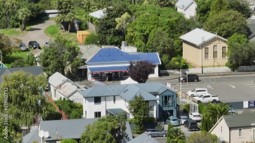 Wallpaper Mural Aerial: Seaside town of Akaroa, Canterbury, New Zealand Torontodigital.ca
