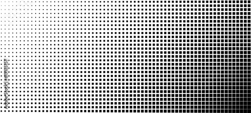 Vertical gradient of black and white dots. Halftone texture. Vector illustration. Monochrome dots background.