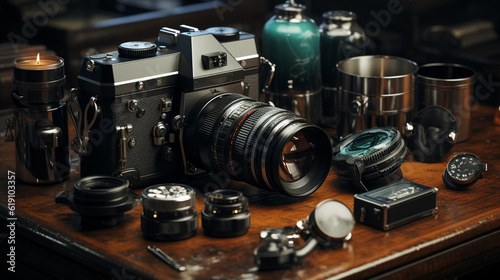 Pro Photography Equipments. Generative Ai