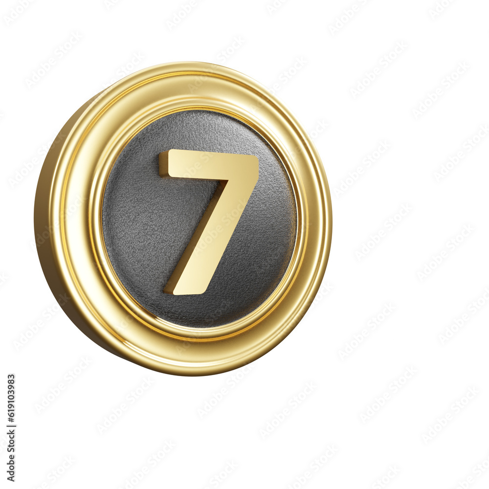 3d golden number 7 3d golden number 7