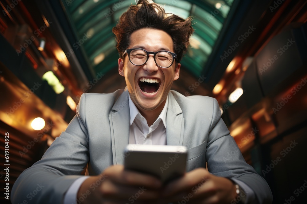 Happy phone and worker typing email communication Social networking or business search app Asian businessman mobile phone or computer for mobile connection. Internet or network connection Happy phone and worker typing email communication Social networking or business search app Asian businessman mobile phone or computer for mobile connection. Internet or network connection
