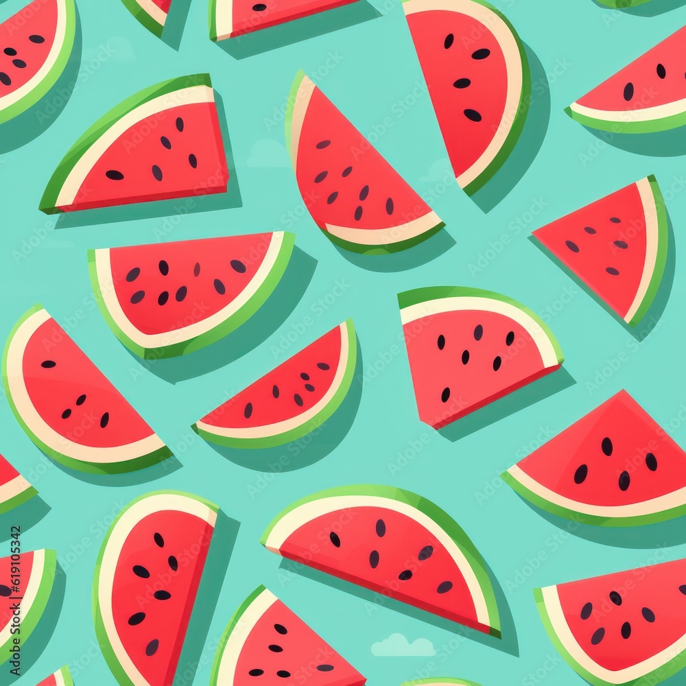 handsketched watermelon vector pattern, tileable watermelon slice summer vector patterns handsketched watermelon vector pattern, tileable watermelon slice summer vector patterns