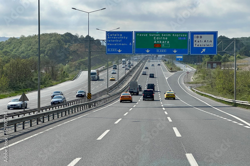 BAHCELIEVLER district in Istanbul. Roads and traffic in Istanbul City