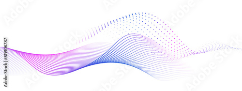 Abstract flowing lines wave. Digital future technology concept.