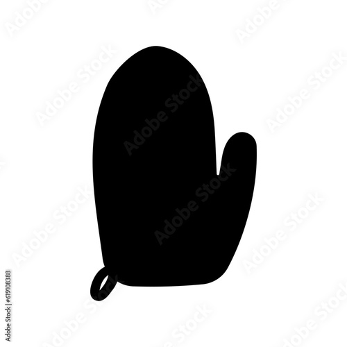 kitchen mitten black white cook element icon