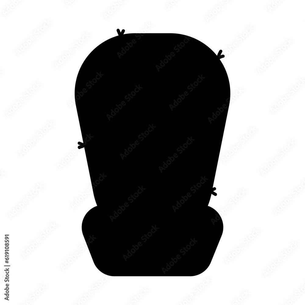 Fototapeta premium cactus black white needles pot icon element