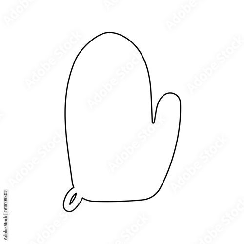 kitchen mitten line doodle cook element icon