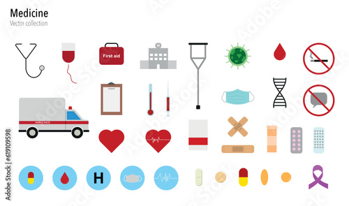 Vector set with medicine icons