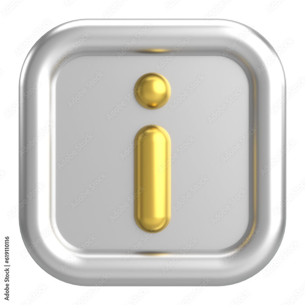 3D information icon. 3D illustration. 3D information icon. 3D illustration.
