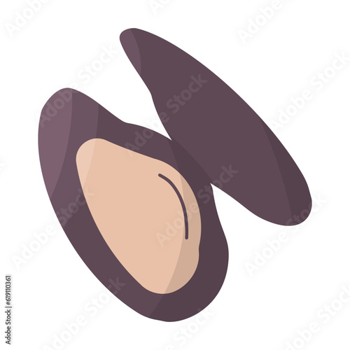 mussels oysters seafood purple shell element icon