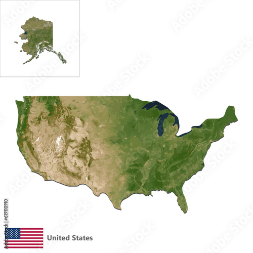 United States Topography Country Map Vector