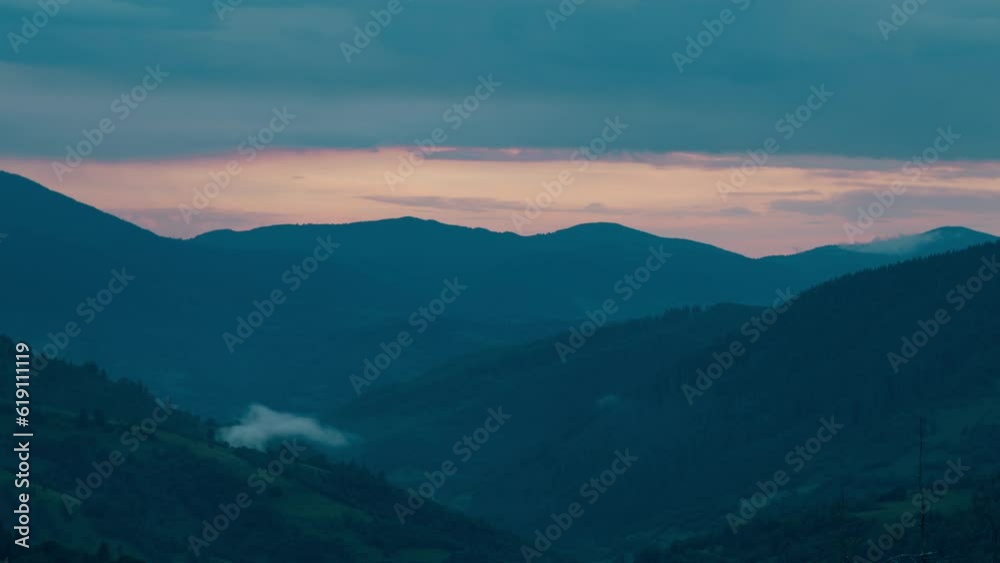 Carpathian mountains with fog at dawn Carpathian mountains with fog at dawn