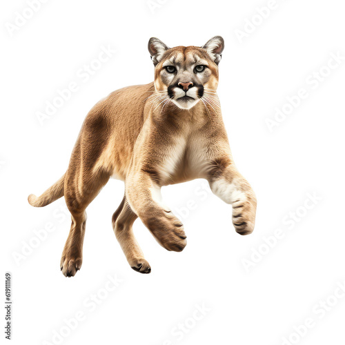 cougar on a transparant background, PNG, Generative Ai