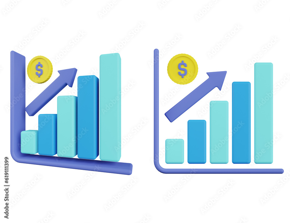 3d revenue, accounting pack, 3d render icon illustration, 2 view angle, transparent background 3d revenue, accounting pack, 3d render icon illustration, 2 view angle, transparent background