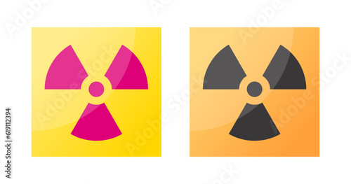 Ionizing radiation signs in flat style, vector