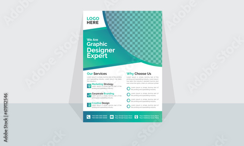 Modern Corporate and Creative Business Flyer Design Template Horizontal Name Flyer Simple and Clean Visiting Flyer Vector illustration Colorful Business Flyer, Brochure Design