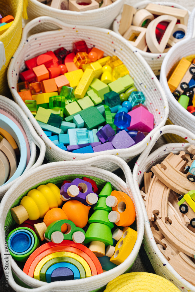 Canvas Storage Basket - GOTS - Vintage Toys main image 1