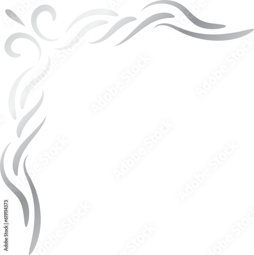 Luxury silver border corner for wedding ornament