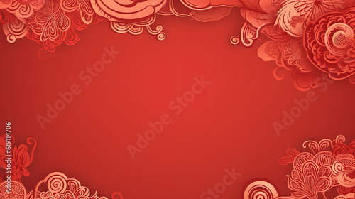 Background template with chinese pattern in red