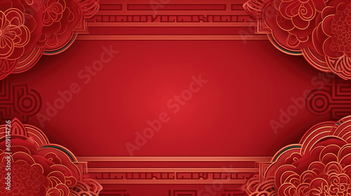 Background template with chinese pattern in red