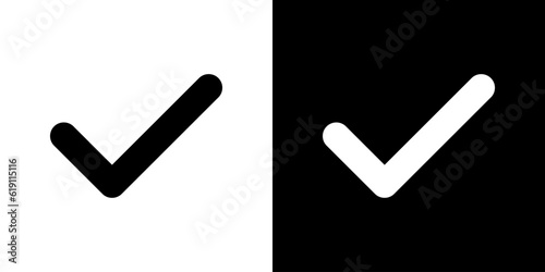 Black check mark vector illustration set. OK sign. Checklist mark icon.